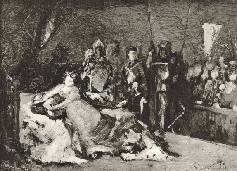 Gustaf Cederstrom albrekt av mecklenburg hanas av drottning margareta oil painting image